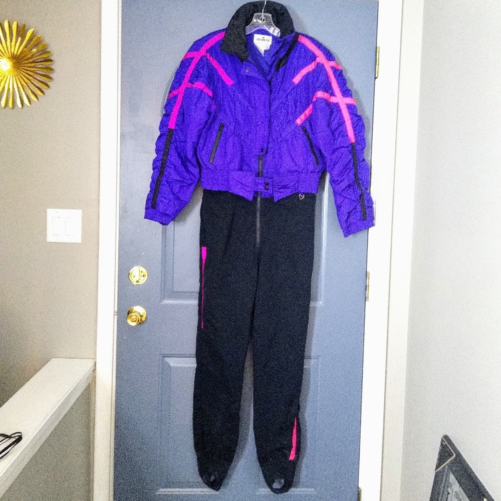 Obermeyer Vibrant Purple and Black Ski Suit